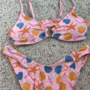 Pink Seashell Print Bikini